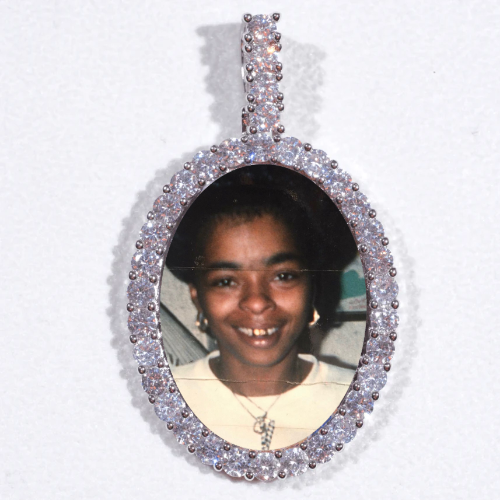 Large 3D Oval Custom Picture Pendant
