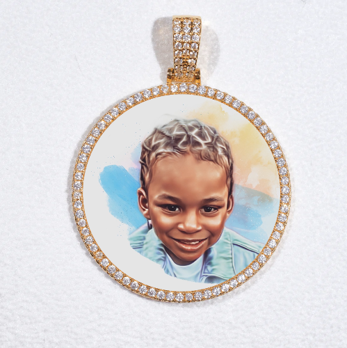 MEDIUM 3D CIRCLE CUSTOM PICTURE PENDANT