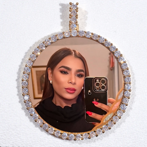 LARGE 3D CIRCLE CUSTOM PICTURE PENDANT
