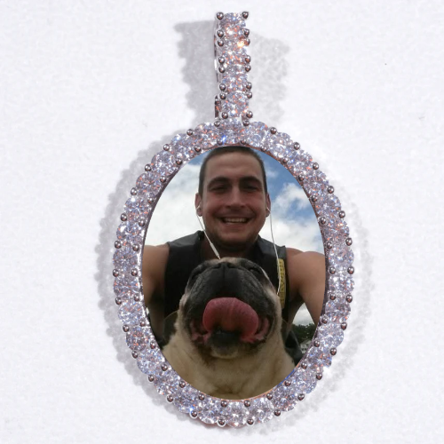 Large 3D Oval Custom Picture Pendant