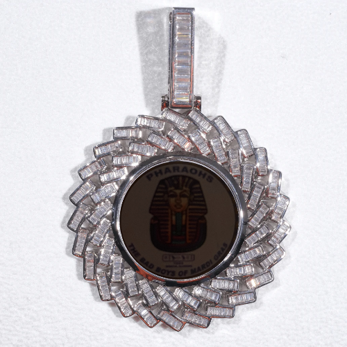 Large 3D Baguette Custom Picture Pendant