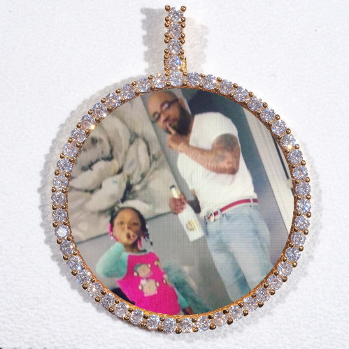 LARGE 3D CIRCLE CUSTOM PICTURE PENDANT