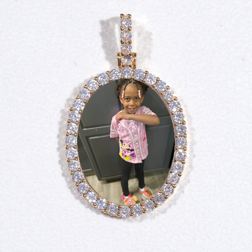 3D Oval Custom Picture Pendant