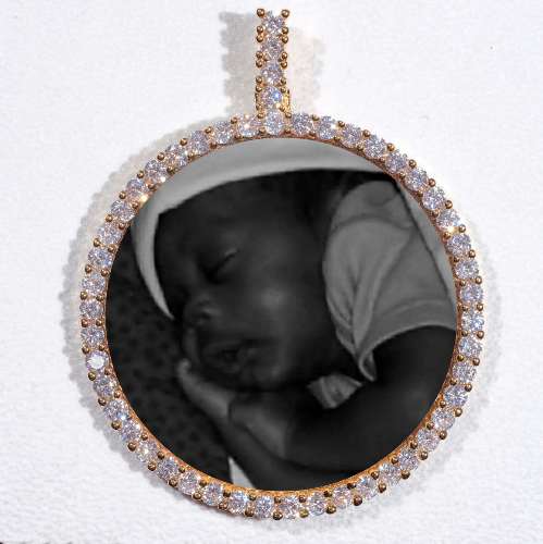 LARGE 3D CIRCLE CUSTOM PICTURE PENDANT
