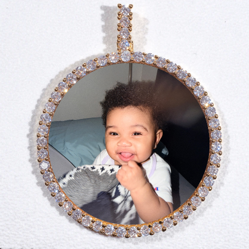 LARGE 3D CIRCLE CUSTOM PICTURE PENDANT