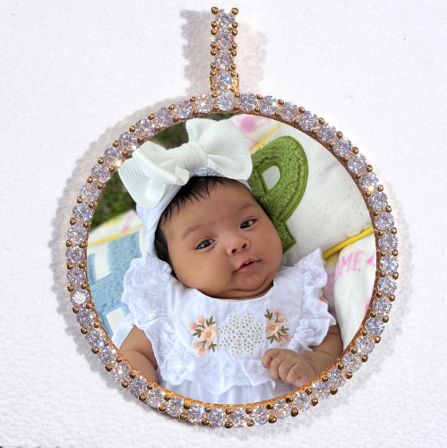 LARGE 3D CIRCLE CUSTOM PICTURE PENDANT