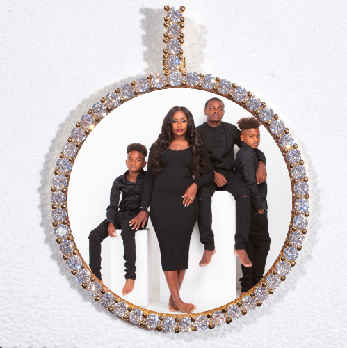 LARGE 3D CIRCLE CUSTOM PICTURE PENDANT