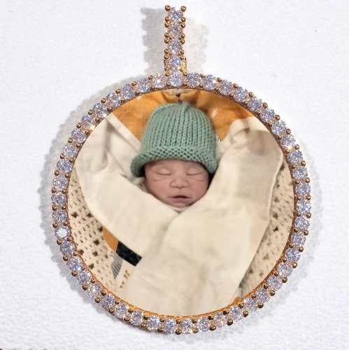 LARGE 3D CIRCLE CUSTOM PICTURE PENDANT