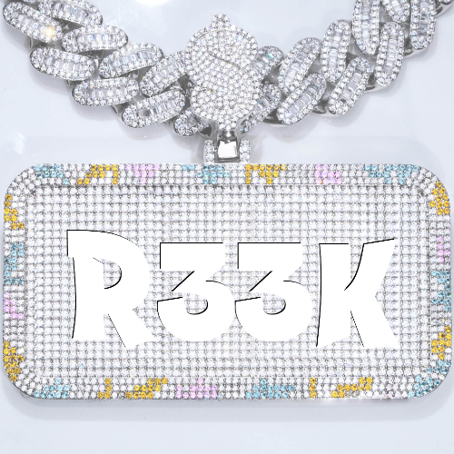CUSTOM LETTER NECKLACE 3D COLORFUL SQUARE