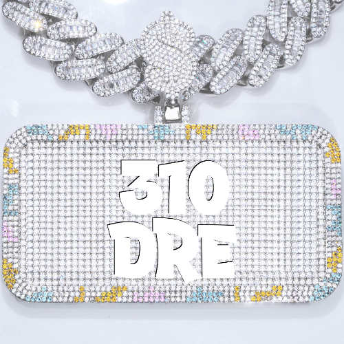 CUSTOM LETTER NECKLACE 3D COLORFUL SQUARE