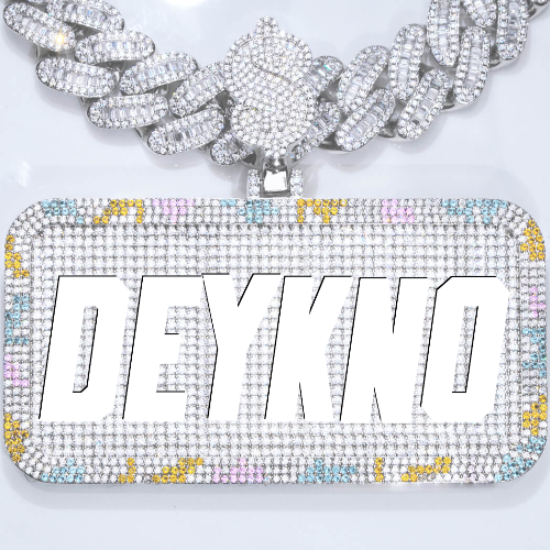 CUSTOM LETTER NECKLACE 3D COLORFUL SQUARE