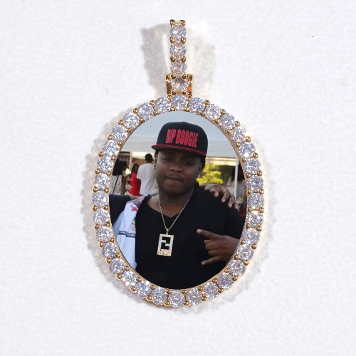 3D Oval Custom Picture Pendant
