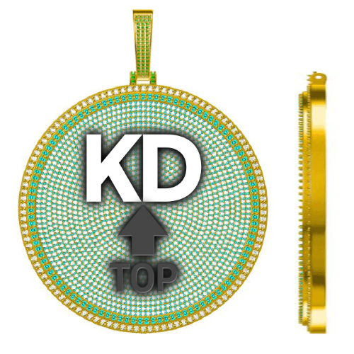 CUSTOM LETTER NECKLACE 3D BIG DISC