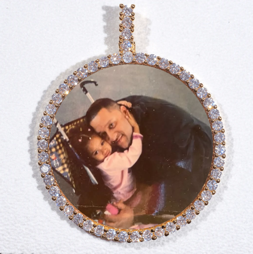 LARGE 3D CIRCLE CUSTOM PICTURE PENDANT