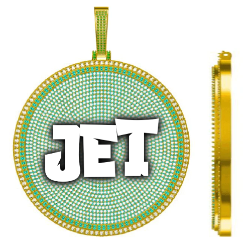 CUSTOM LETTER NECKLACE 3D BIG DISC