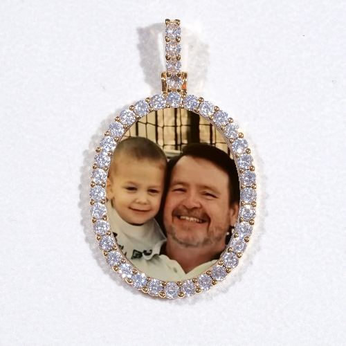 3D Oval Custom Picture Pendant