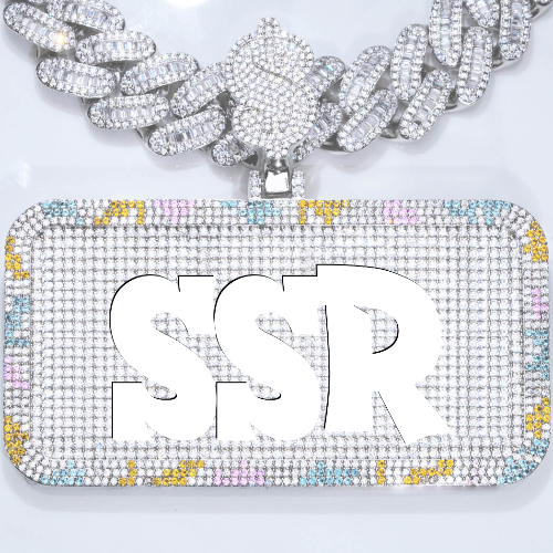 CUSTOM LETTER NECKLACE 3D COLORFUL SQUARE