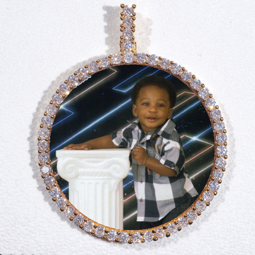 LARGE 3D CIRCLE CUSTOM PICTURE PENDANT