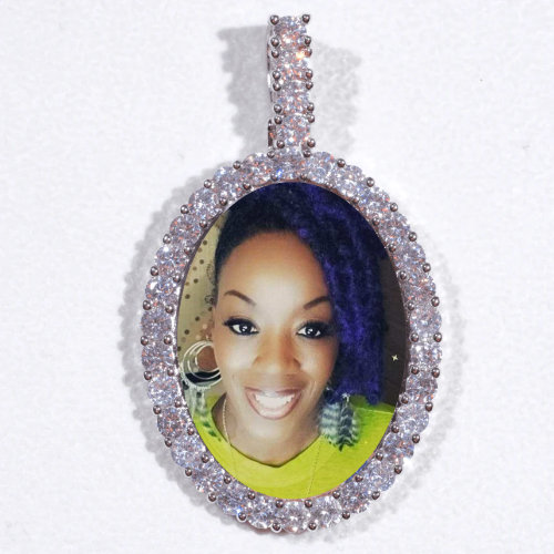 Large 3D Oval Custom Picture Pendant