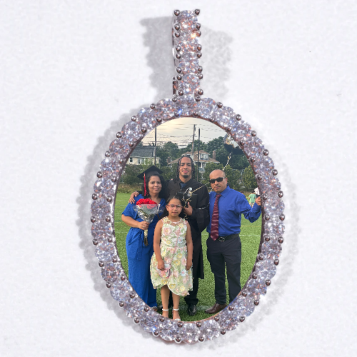 Large 3D Oval Custom Picture Pendant