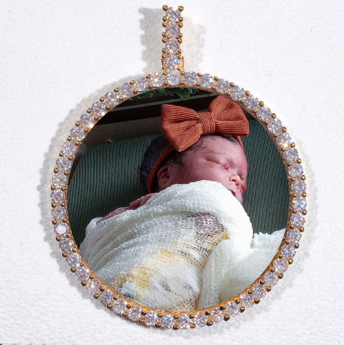 LARGE 3D CIRCLE CUSTOM PICTURE PENDANT