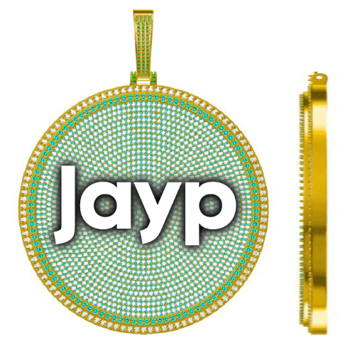 CUSTOM LETTER NECKLACE 3D BIG DISC