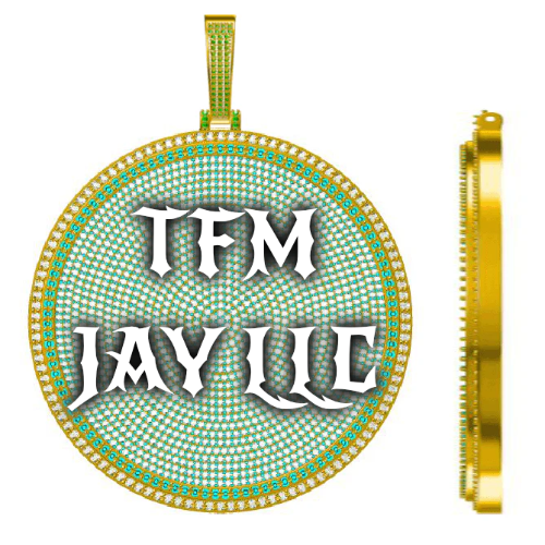 CUSTOM LETTER NECKLACE 3D BIG DISC