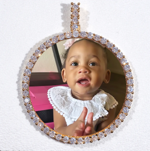 LARGE 3D CIRCLE CUSTOM PICTURE PENDANT
