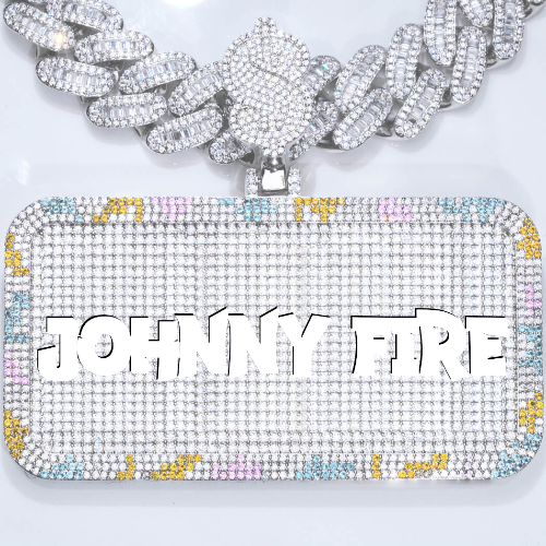 CUSTOM LETTER NECKLACE 3D COLORFUL SQUARE