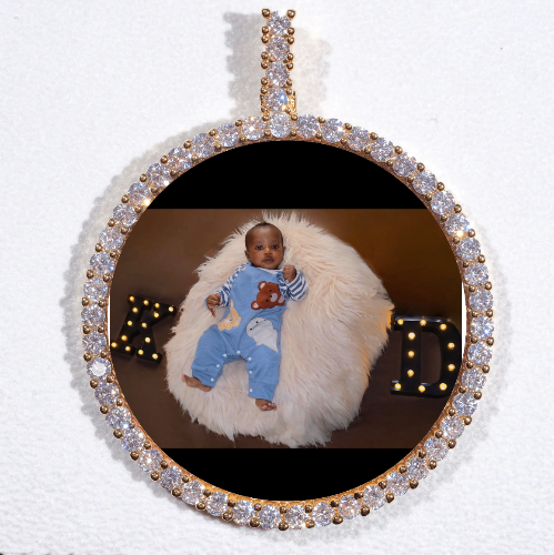 LARGE 3D CIRCLE CUSTOM PICTURE PENDANT