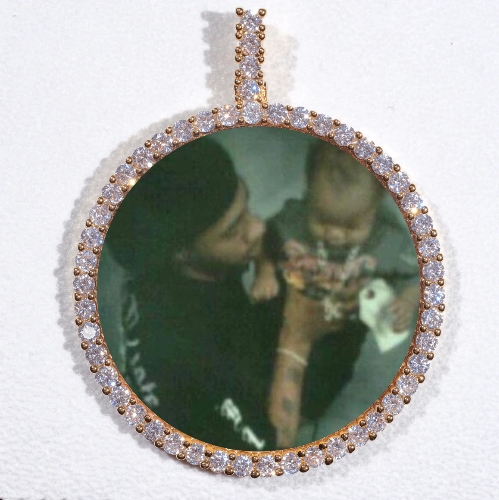 LARGE 3D CIRCLE CUSTOM PICTURE PENDANT