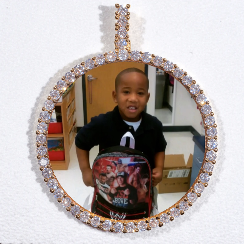LARGE 3D CIRCLE CUSTOM PICTURE PENDANT