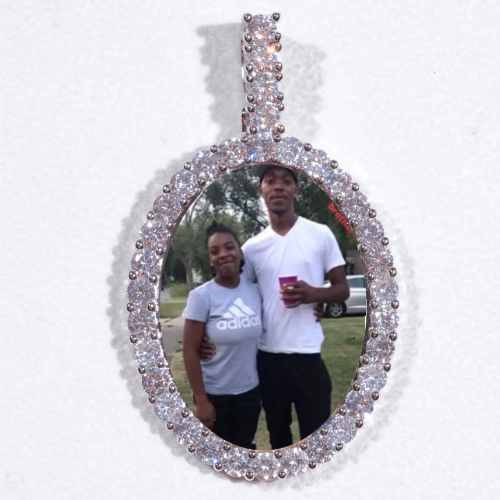 Large 3D Oval Custom Picture Pendant