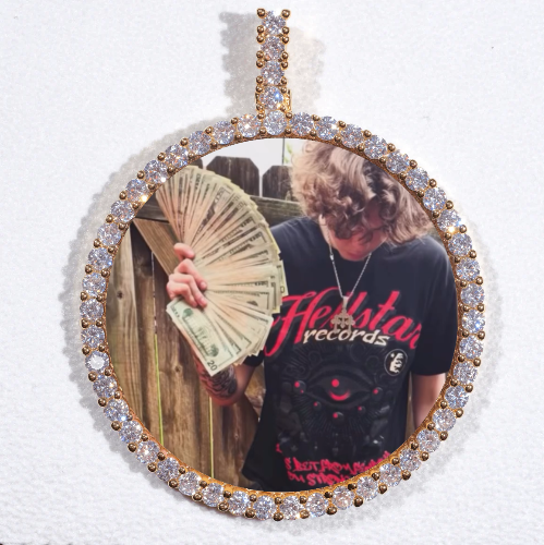 LARGE 3D CIRCLE CUSTOM PICTURE PENDANT