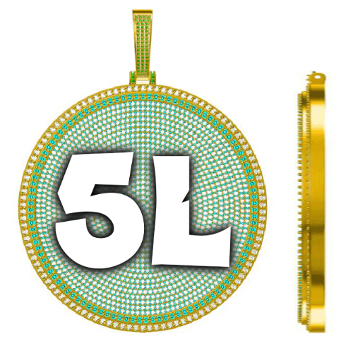 CUSTOM LETTER NECKLACE 3D BIG DISC