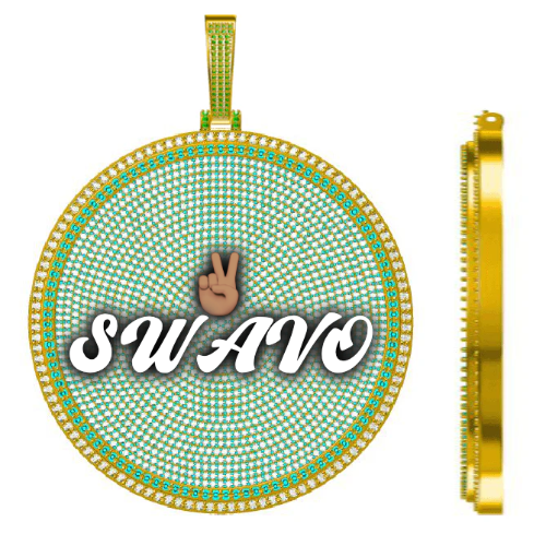 CUSTOM LETTER NECKLACE 3D BIG DISC