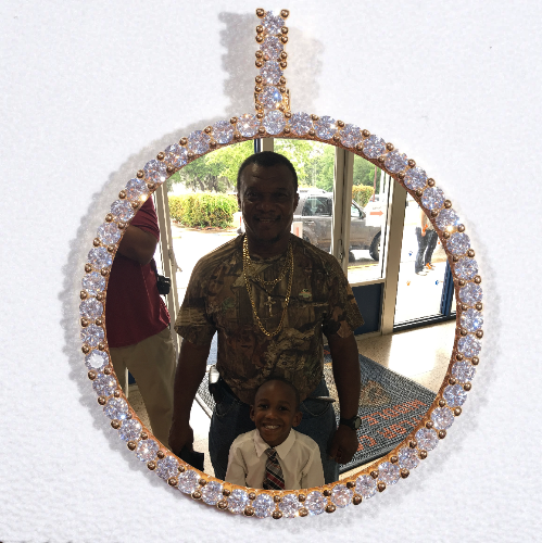 LARGE 3D CIRCLE CUSTOM PICTURE PENDANT