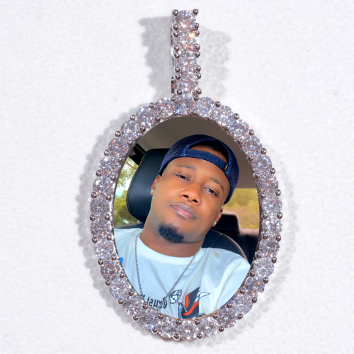 Large 3D Oval Custom Picture Pendant