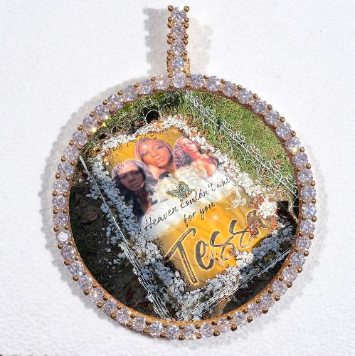 LARGE 3D CIRCLE CUSTOM PICTURE PENDANT