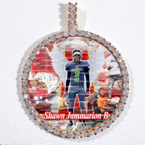 LARGE 3D CIRCLE CUSTOM PICTURE PENDANT