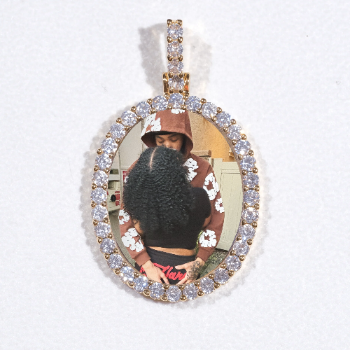 3D Oval Custom Picture Pendant