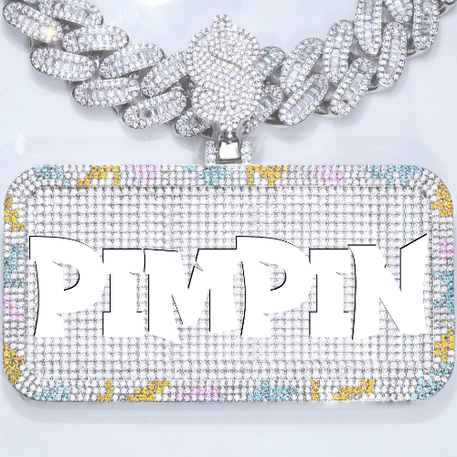 CUSTOM LETTER NECKLACE 3D COLORFUL SQUARE