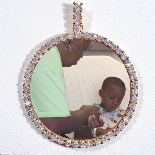 LARGE 3D CIRCLE CUSTOM PICTURE PENDANT