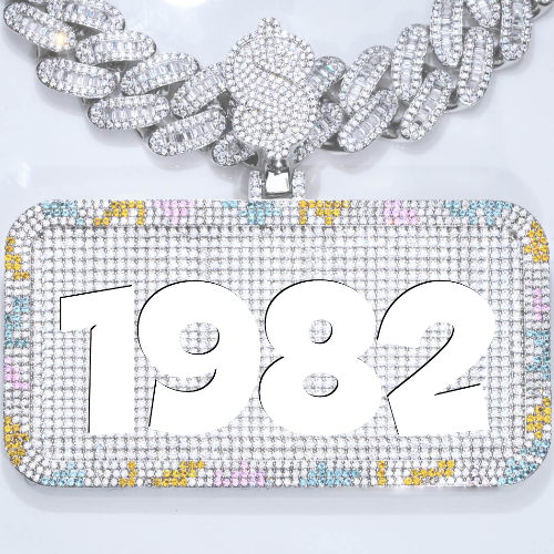 CUSTOM LETTER NECKLACE 3D COLORFUL SQUARE