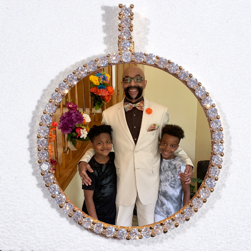LARGE 3D CIRCLE CUSTOM PICTURE PENDANT