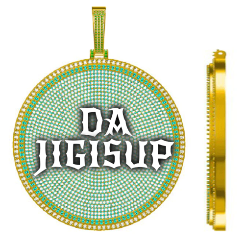 CUSTOM LETTER NECKLACE 3D BIG DISC