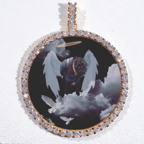 LARGE 3D CIRCLE CUSTOM PICTURE PENDANT