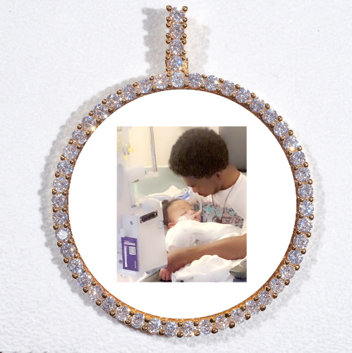 LARGE 3D CIRCLE CUSTOM PICTURE PENDANT
