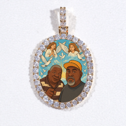 3D Oval Custom Picture Pendant