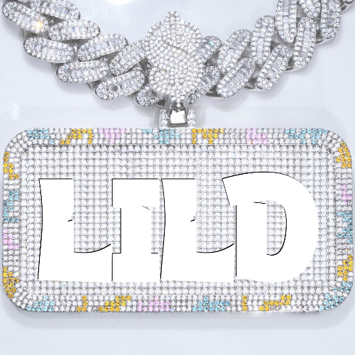CUSTOM LETTER NECKLACE 3D COLORFUL SQUARE
